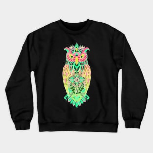 owl in pattern wisdom of wonders ecopop wallpaper art tribal zentangle Crewneck Sweatshirt